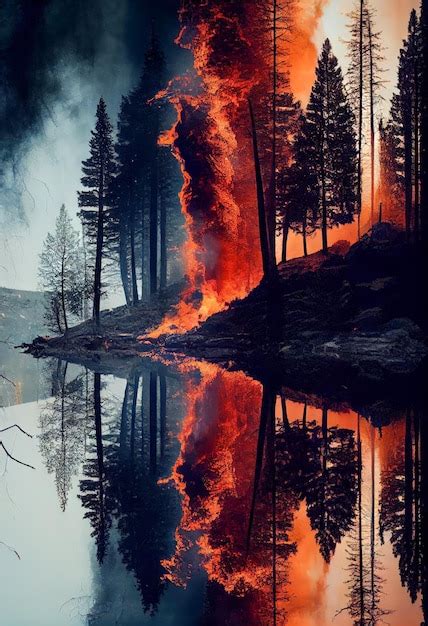 Premium AI Image Terrifying Forest Fire Out Of Control Ia Generative