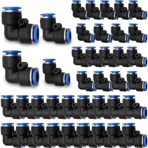 Bwintech Pcs Degree Elbow Push In Connect Pneumatic Fitting Kit