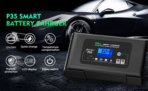 Haisito Chargeur De Batterie Voiture 12V 24V 35A Chargeur Batterie