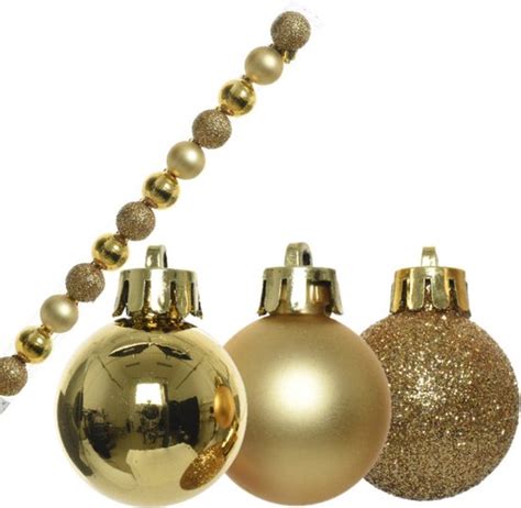 X Stuks Kleine Kunststof Kerstballen Goud Cm Glans Mat Glitter