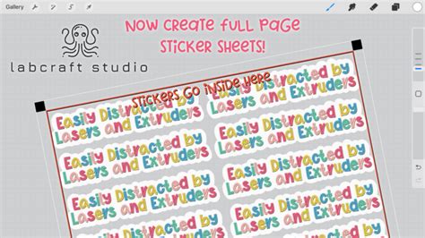 Full Page Cricut Sticker Sheet Template for Procreate