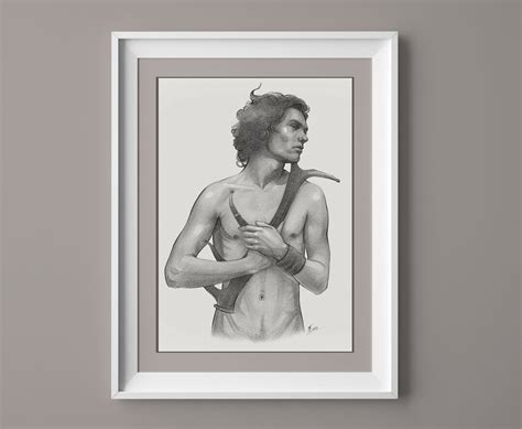 Man Pencil Sketch Nude Art Male Nude Art Print Pencil Portrait Etsy