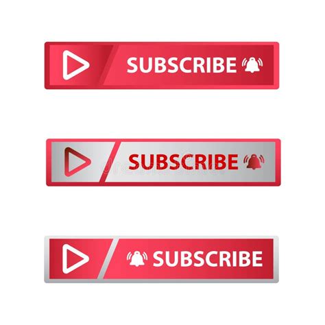 Flat Red Subscribe Button Getting Clicked By A Hand Pointer Stock