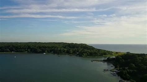 Portage Lake In Onekama Michiganaerial Footage Youtube