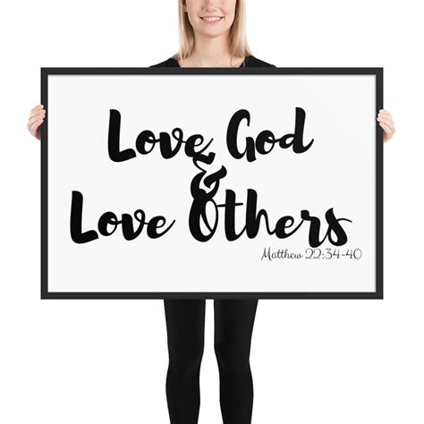 Love God Love People Modern Christian Art Framed Bible Verse For Living