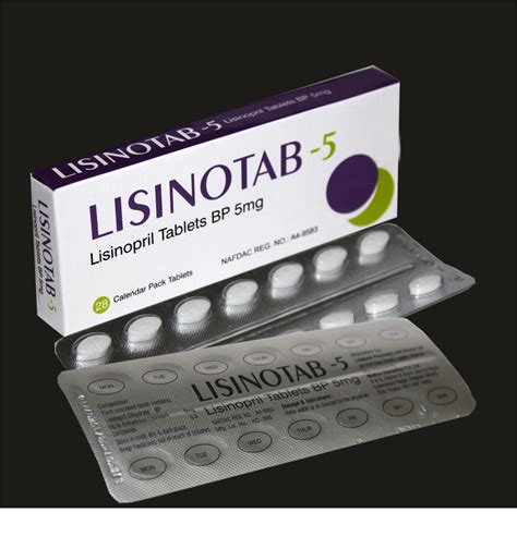 Lisinopril Tablets 20 Mg Packaging Size 28 Calendar Pack Tablets For