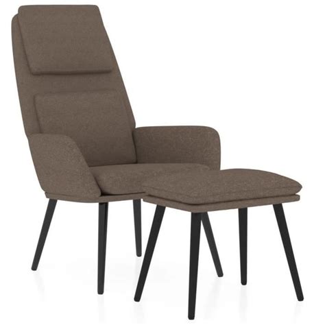 Estink Chaise De Relaxation Avec Tabouret Taupe Tissu Cdiscount