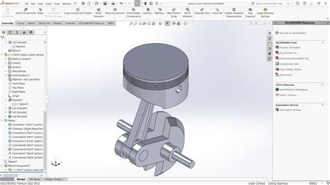 Piston Crank Mechanism In Solidworks YouTube