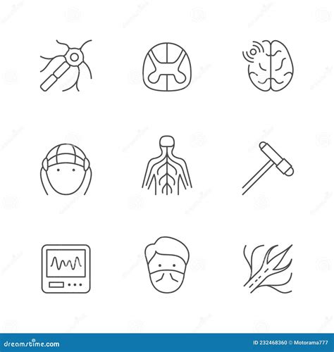 Set Line Icons Of Neurology Stock Vector Illustration Of Test