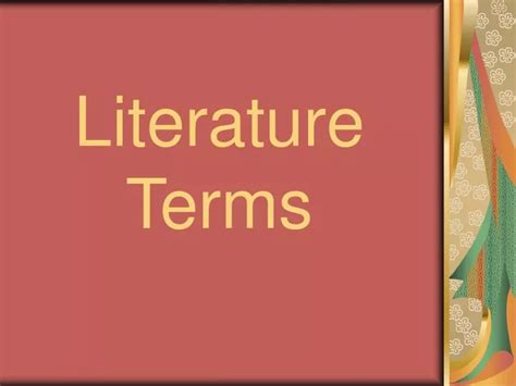 Ppt Literature Terms Powerpoint Presentation Free Download Id8712592