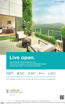 Lodha Gardenia Live Open Launching Exclusive Residences With Their Own