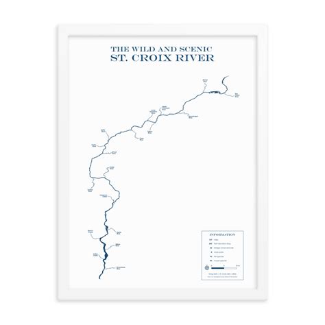 St. Croix River Framed Wall Map – St. Croix 360 River Goods