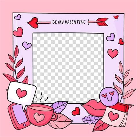 Plantilla De Marco De Foto De Amor Dibujada A Mano Vector Gratis