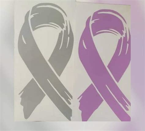 Tattered Cancer Ribbon Car Wall Decal Awareness Ribbon Etsy