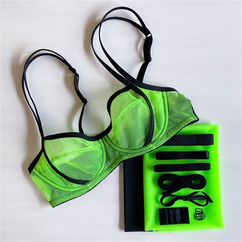 Neon Green Tulle Black Beauty Bra Kit Etsy