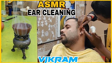 Ear👂🏻cleaning With Hot Oil And Wax Removal By Indian Barber Vikram💈