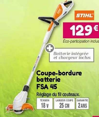 Promo Coupe Bordure Batterie Fsa 45 Chez Point Vert ICatalogue Fr