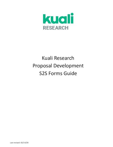 Pdf S2s Forms Guide Proposal Development Kuali Research · Date Is