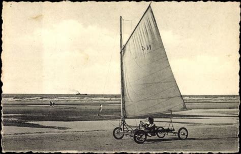 Ansichtskarte Postkarte Nieuwpoort Bains Zeilwagensport Akpool De