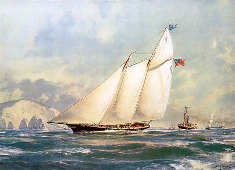 [1000x724] The schooner yacht America- racing yacht, Confederate ...