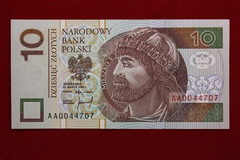 Polska Banknot 10 złotych z 1994 roku seria AA stan UNC pierwszy