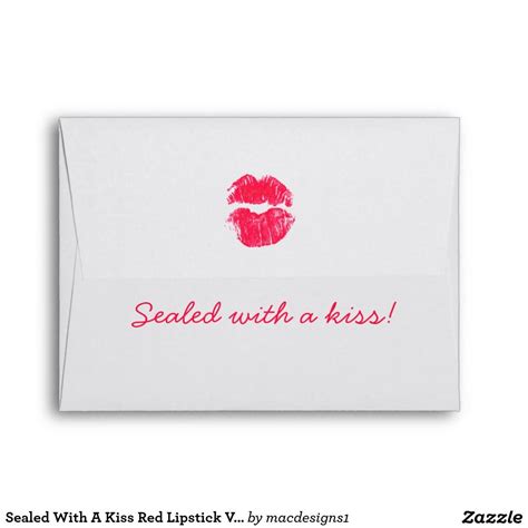 Sealed With A Kiss Red Lipstick Valentines Day Envelopes Valentines