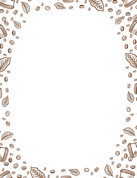 Kitchen Border Coffee Wallpaper Mid Century Dishes Set Stock Vector