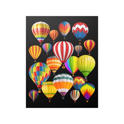 Hot Air Balloon Poster Colorful Hot Air Balloons Ride Vacation Flying Lover Wall Art Print