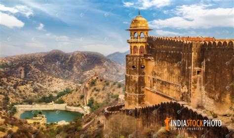 Ancient Jaigarh Fort Jaipur With Aerial Landscape View India Stock Photo