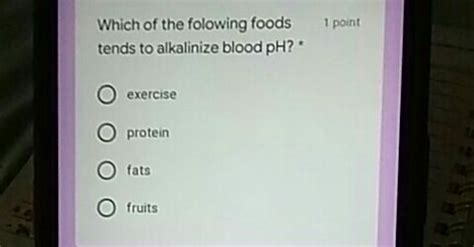 Solved Which of the folowing foods point tends to alkalinize | Chegg.com