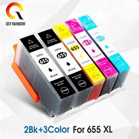 5Pcs Compatible Ink Cartridge replacement for HP 655 for hp655 for HP deskjet 3525 5525 4615 ...