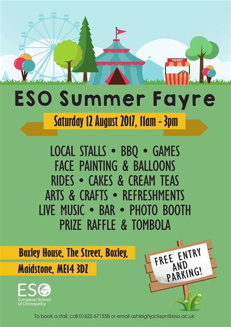 Summer Fayre Poster Jpeg Eso European School Of Osteopathy