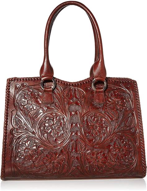 Hand Tooled Leather Purse Tooled Leather Bag Large Shoulder Bag Mexican