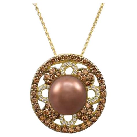 Grand Sample Sale Pendant Featuring Chocolate Pearls Chocolate Diamonds