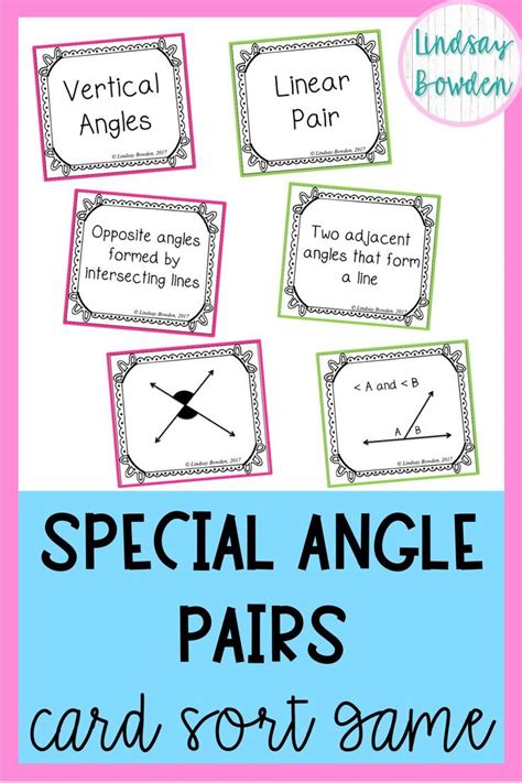 Special Angle Pairs Worksheet Printable Word Searches