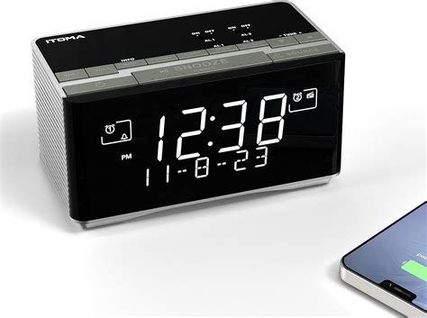 ITOMA FM DAB Radio Alarm Clock With USB Charging Port Bluetooth