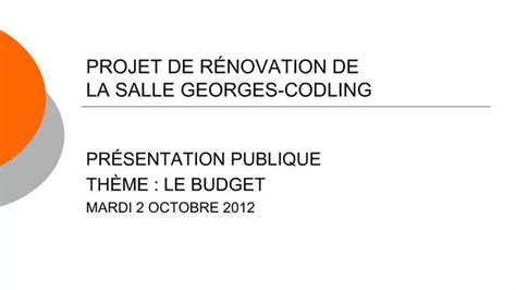 Ppt Projet De R Novation De La Salle Georges Codling Powerpoint