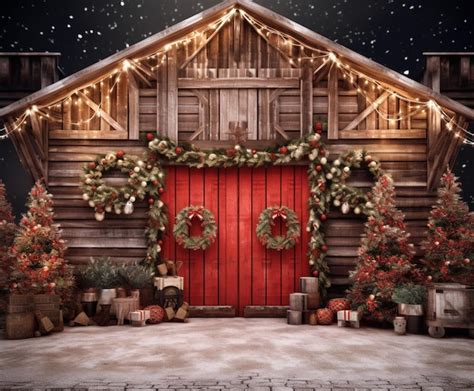 Premium Ai Image There Is A Red Door And A Wooden Building With