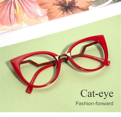 Jacqueline Cat Eye Red Glasses Zeelool Optical