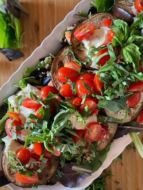 Roasted Eggplant Tomato And Goat Cheese Salad — My Moonstone Kitchen