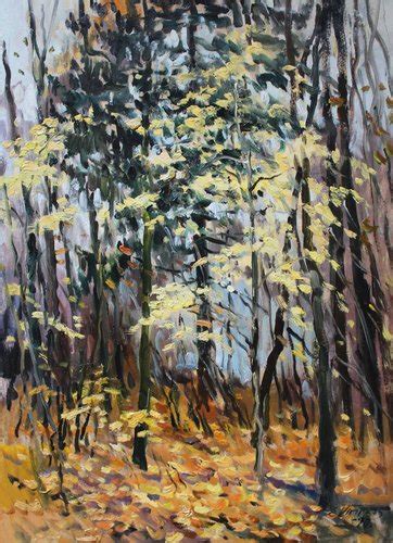 Edgars Vinters Autumn Foliage 1990 Oil On Cardboard For Sale At Pamono