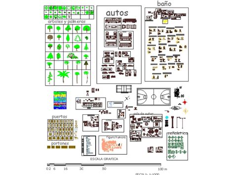 Bloques de muebles en AutoCAD | Descargar CAD gratis (7.38 MB) | Bibliocad