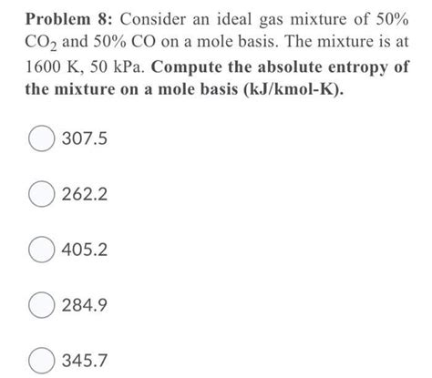 Answered Consider An Ideal Gas Mixture Of 50 Bartleby