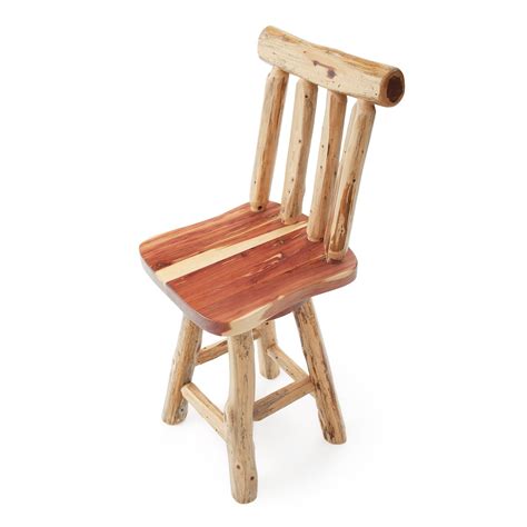 Red Cedar River Log Swivel Bar Stools