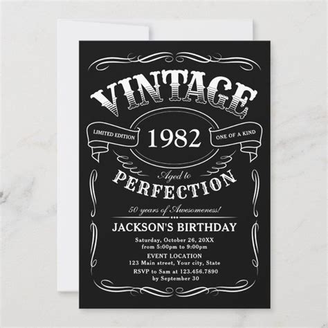 Any Age Vintage Whiskey Themed Birthday Invitation Zazzle Surprise