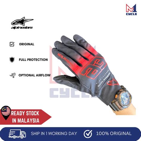 Alpinestars Copper Motorcycle Gloves Non Slip Riding Glove Sarung