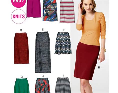 Sewing Pattern Easy Skirts Pattern Long Skirt Pattern Knit Skirt