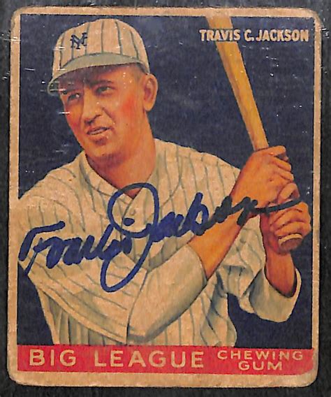 Lot Detail Travis Jackson Signed 1933 Goudey Baseball Card JSA LOA