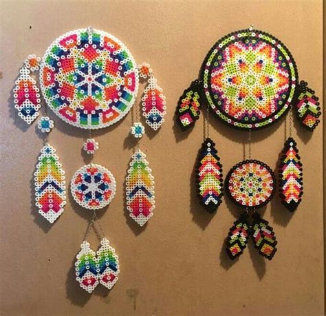 Perler Dreamcatchers Diy Perler Bead Crafts Perler Bead Templates Diy