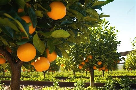 Orange Trees Produce Fruit Year Round In Australia Background Fruit